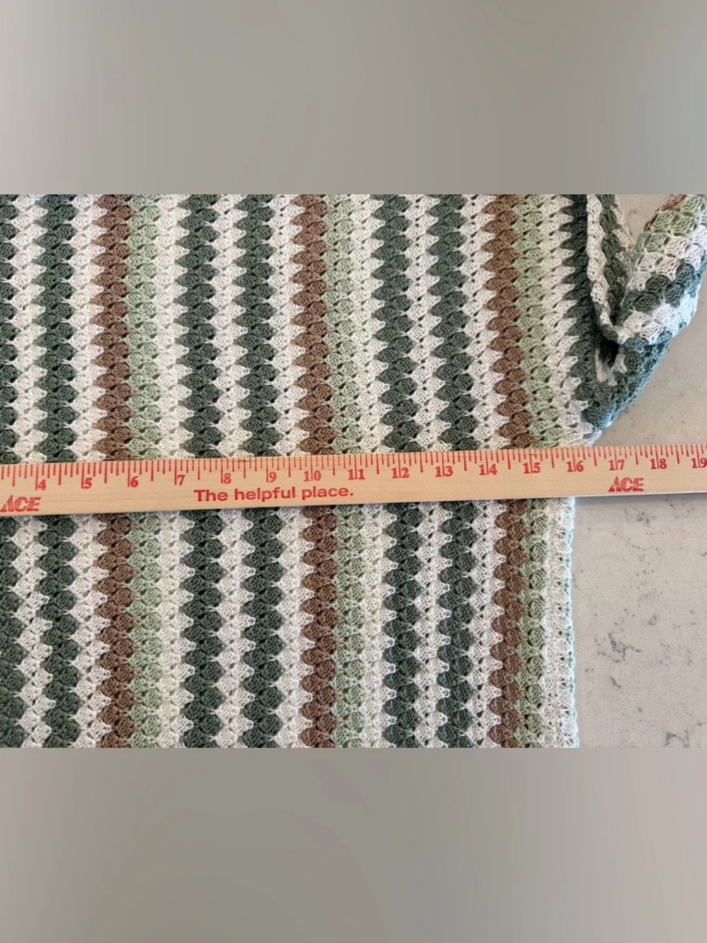 Love Knits NYC Crochet Knit Mini Dress XXS Long Sleeve Striped white green brown - Picture 4 of 10
